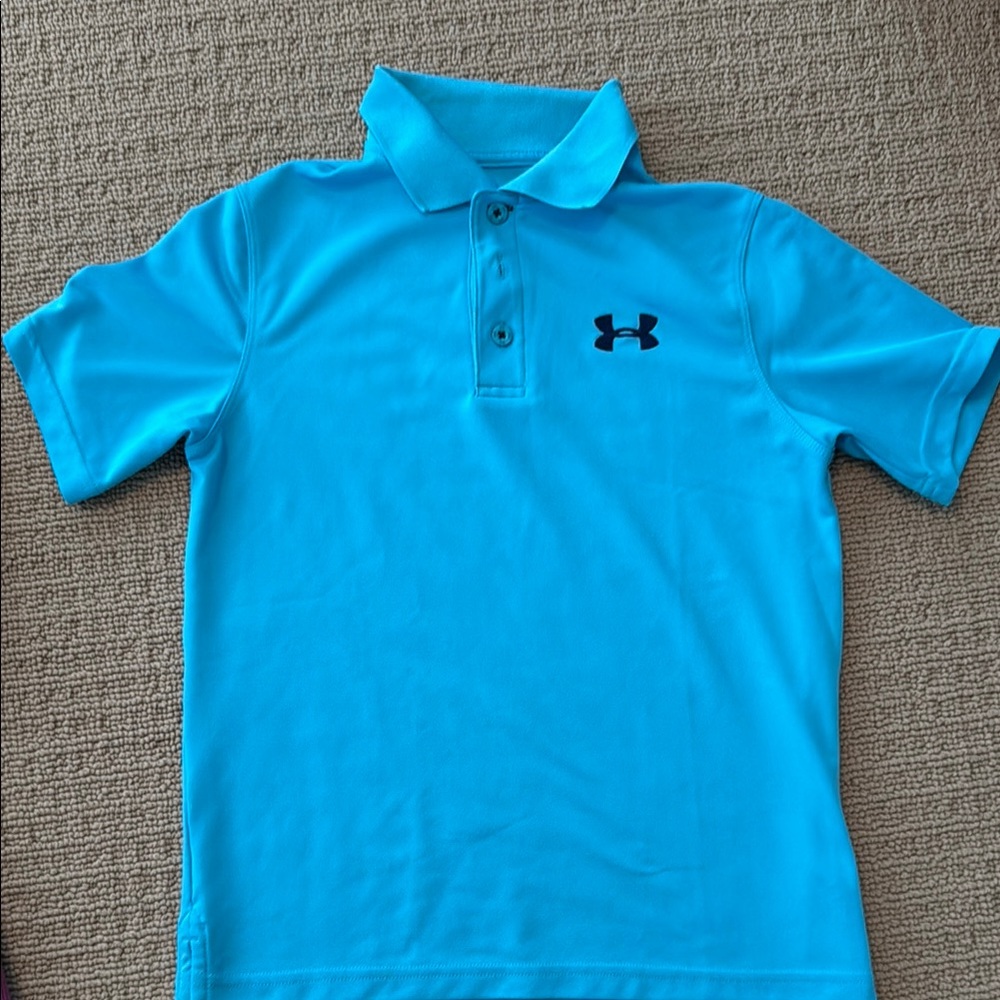 Under Armour Blue Polo Shirt Classic Design Moisture-Wicking